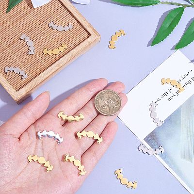 20Pcs 2 Colors 304 Stainless Steel Connector Charms STAS-SZ0003-12-1