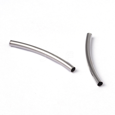 Curved Brass Tube Beads X-EC297-NF-1