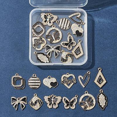 24Pcs 12 Styles Alloy Enamel Pendants ALRI-FS0001-04-1