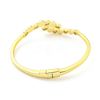 Teardrop Brass Micro Pave Clear Cubic Zirconia Open Cuff Bangles BJEW-Z062-19G-1
