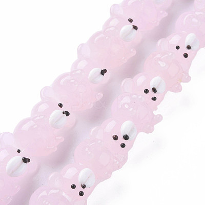 Transparent Handmade Bumpy Lampwork Beads Strands LAMP-T007-19-B08-1