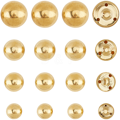 40Pcs 3-Hole Brass Buttons BUTT-CY0001-18A-1