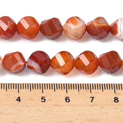 Natural Red Banded Agate Beads Strands G-C267-B11-1