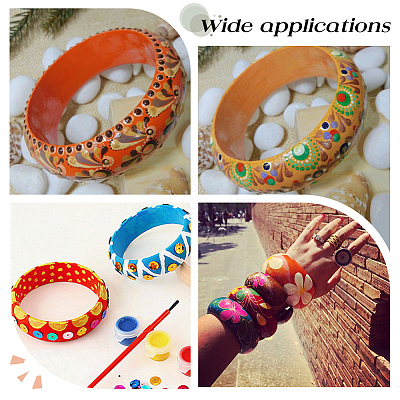 12Pcs Unfinished Wood Bangles BJEW-AR0001-07-1