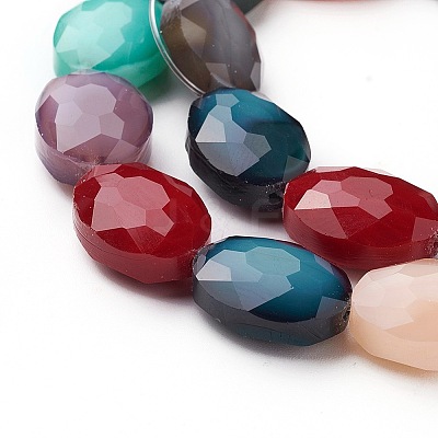 Pearl Luster Plated Glass Bead Strands X-EGLA-E037-PL08-1