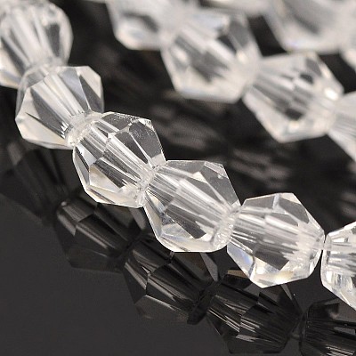 Faceted Bicone Glass Beads Strands X-EGLA-P016-4mm-01-1
