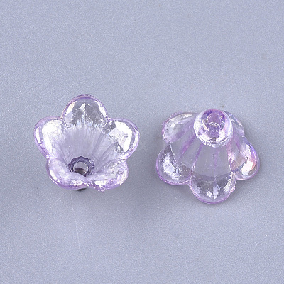 Transparent Acrylic Bead Caps TACR-T007-04E-1