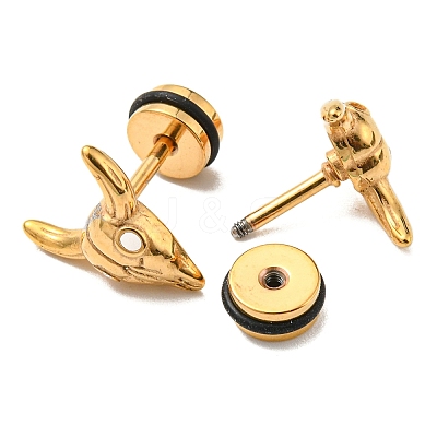 Ion Plating(IP) 304 Stainless Steel Stud Earrings EJEW-Z034-14G-1