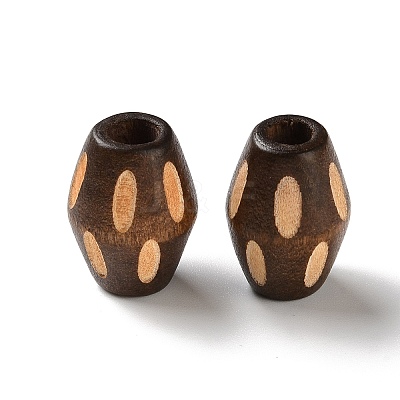 Schima Wood Carved European Beads WD-CBACBB7-01D-1