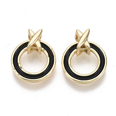 Brass Enamel Charms KK-S356-085B-NF-1
