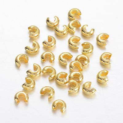 Brass Crimp Beads Covers KK-F371-76G-1