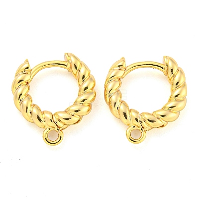 Brass Hoop Earring Findings with Latch Back Closure KK-M286-20G-1