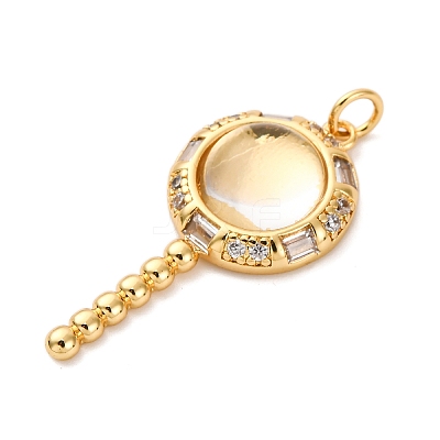 Brass Micro Pave Cubic Zirconia Pendants LS-KK-U076-04G-03-1