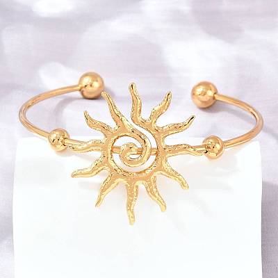 304 Stainless Steel Cuff Bangles SA-Z002-01G-01-1
