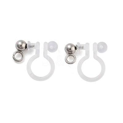 Non-Tarnish 202 Stainless Steel Clip-on Earrings Findings STAS-B072-17P-1