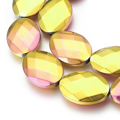Electroplated Non-magnetic Synthetic Hematite Beads Strands G-P392-V10-1