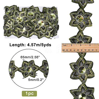 Iron on/Sew on Ethnic Style Embroidery Flower Polyester Lace Ribbons OCOR-WH0060-47A-1