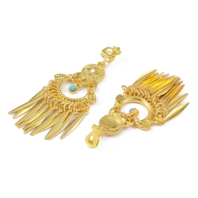 Bohemia Zinc Alloy Rhinestone & Resin Clip-on Earrings EJEW-C089-03G-1