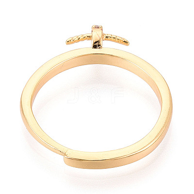 Brass Micro Pave Cubic Zirconia Cup Peg Ring Settings KK-T076-07G-1