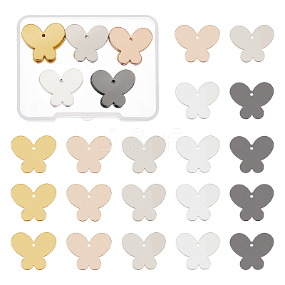 30Pcs 5 Colors Brass Pendants KK-BC0001-74-1