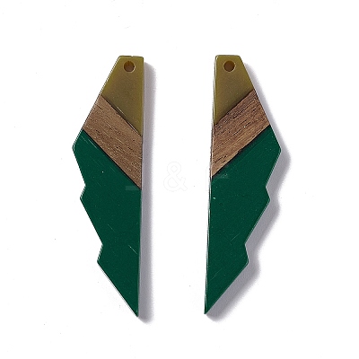 Opaque Resin & Walnut Wood Big Pendants RESI-M027-09D-1