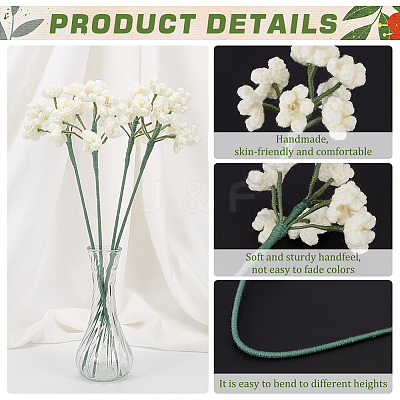 Babysbreath Cotton Knitting Artificial Flower AJEW-WH0314-414B-1