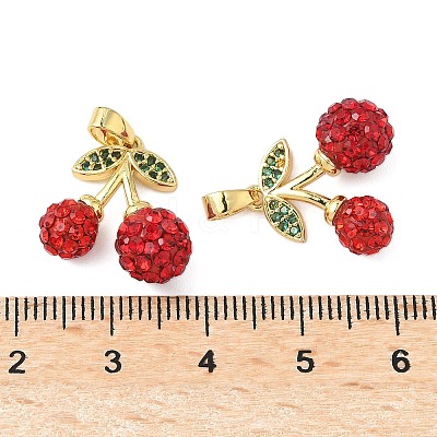 Brass Polymer Clay Pave Rhinestone Pendants KK-B139-14G-1