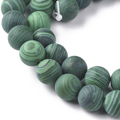 Synthetic Malachite Beads Strands G-F668-19-6mm-1