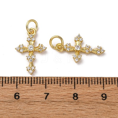 Brass Micro Pave Cubic Zirconia Pendants KK-P308-25G-1