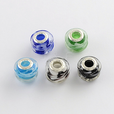 Rondelle Lampwork Large Hole European Beads LPDL-R003-06-1