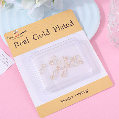 10Pcs Rack Plating Brass Hook Clasps KK-BBC0010-48-1