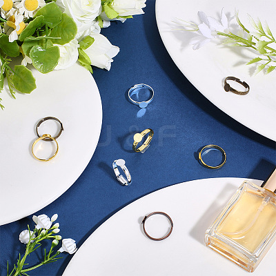 40Pcs 4 Colors Brass Pad Ring Bases KK-ME0003-97-1
