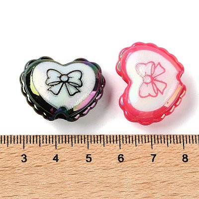 UV Plating Printed Opaque Acrylic European Beads AC-CBAEAA8-17-1