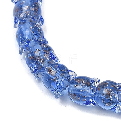 Gold Sand Lampwork Beads Strands LAMP-P069-02A-04-1