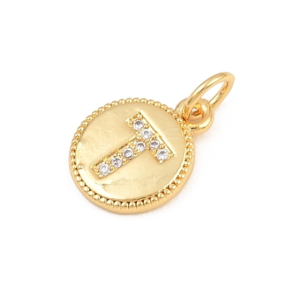 Brass Micro Pave Clear Cubic Zirconia Charms CU-CBA56CE-12G-T-1