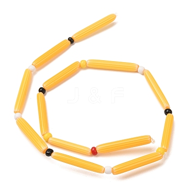 Handmade Lampwork Chevron Beads LAMP-Z019-01-22-1