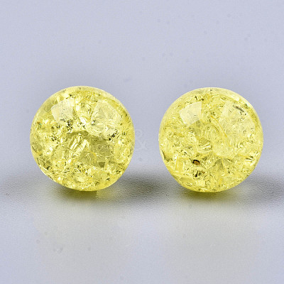 Transparent Crackle Acrylic Round Beads Strands X-CCG-R002-12mm-09-1