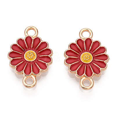 Zinc Alloy Enamel Sunflower Connector Charms ENAM-E011-01KCG-03-1