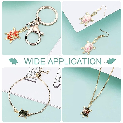 12Pcs 6 Colors Alloy Enamel Pendants FIND-YW0004-60-1
