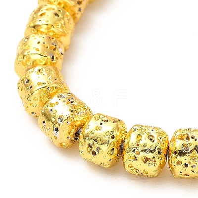 Electroplated Natural Lava Rock Beads Strands G-G984-10G-1