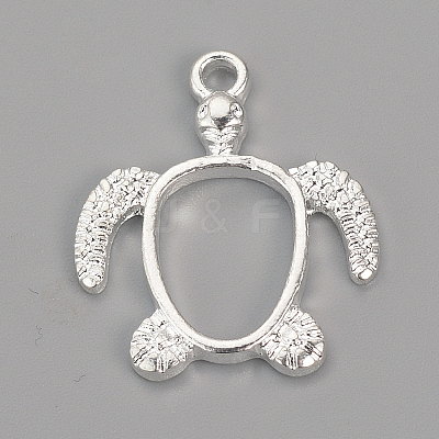 Alloy Open Back Bezel Pendants PALLOY-R098-62S-1