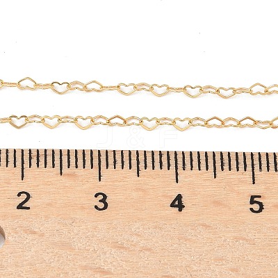 1/20 14K Gold Filled Heart Link Chain Necklaces for Women NJEW-Z068-03G-02-1