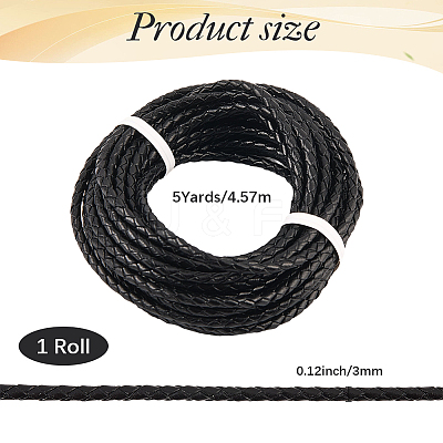 5 Yards Braided Leather Cord WL-CL0001-02A-1