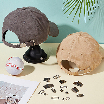 40Sets Iron Baseball Hat Cap Buckle Strap Clasp Clip Kit FIND-BC0014-10B-1