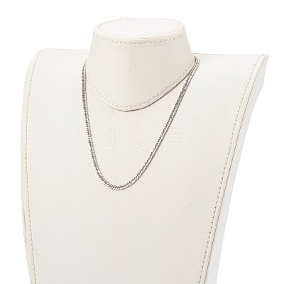 Non-Tarnish 304 Stainless Steel Diamond Cut Cuban Link Chain Necklaces NJEW-JN03368-03-1