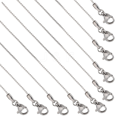 12Pcs 304 Stainless Steel Serpentine Chain Necklaces Set for Men Women NJEW-SC0001-15-1