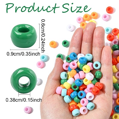 200Pcs Opaque Plastic Beads KY-YW0001-79A-1