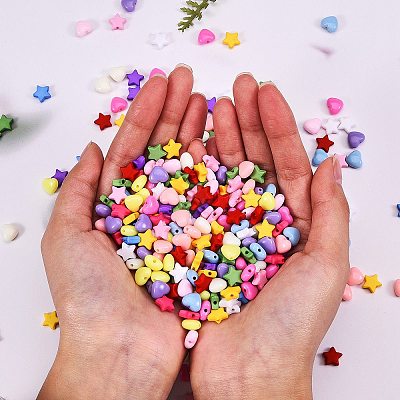 1500Pcs 15 Style Opaque Acrylic Beads SACR-SZ0001-13-1