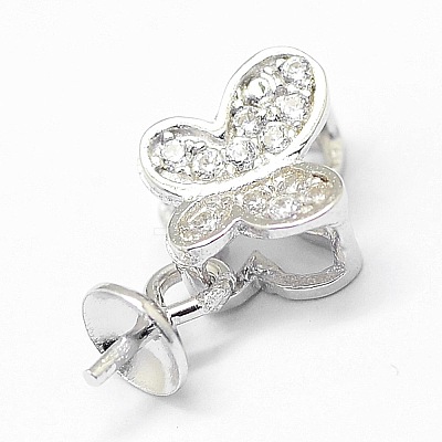 Anti-Tarnish Rhodium Plated 925 Sterling Silver Pendant Bails STER-D029-42P-1