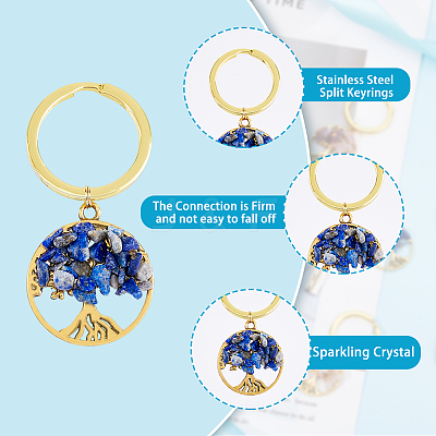 Natural Stone Keychains KEYC-FH0001-27-1